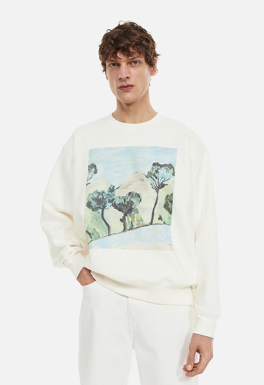 H&M - Oversized fit sweatshirt - cream trees