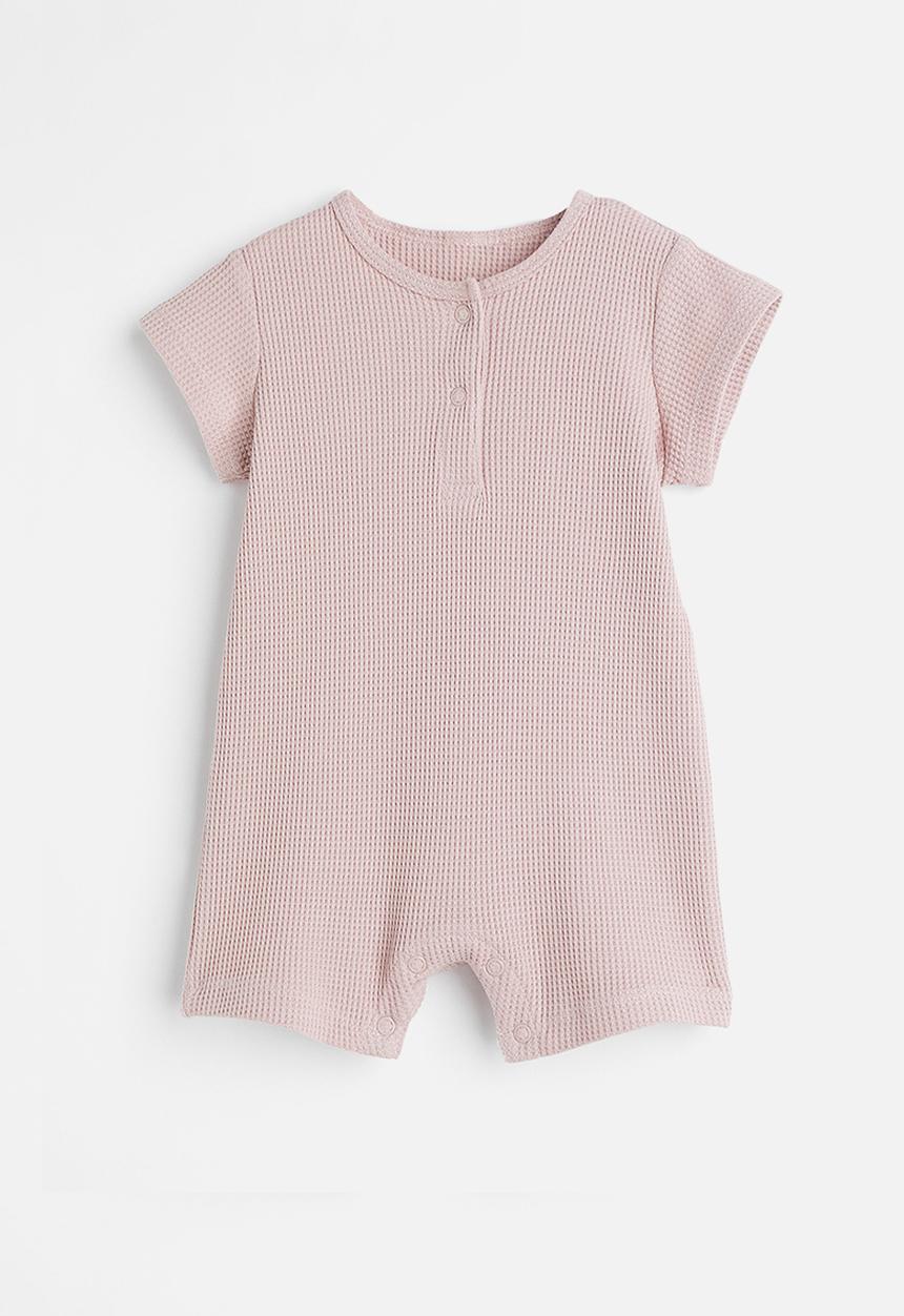 H&M - Short-sleeved cotton bodysuit - light pink