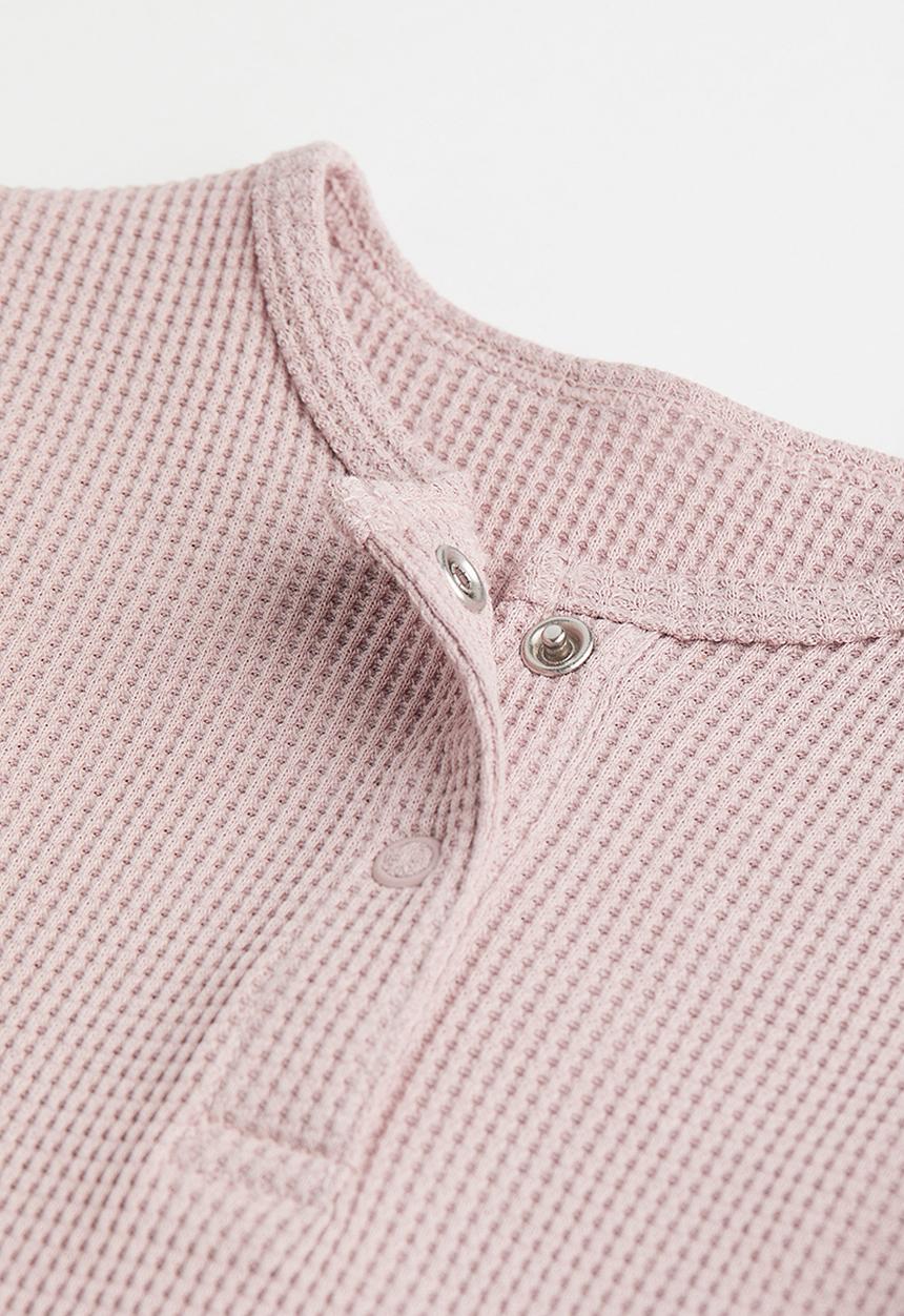 H&M - Short-sleeved cotton bodysuit - light pink