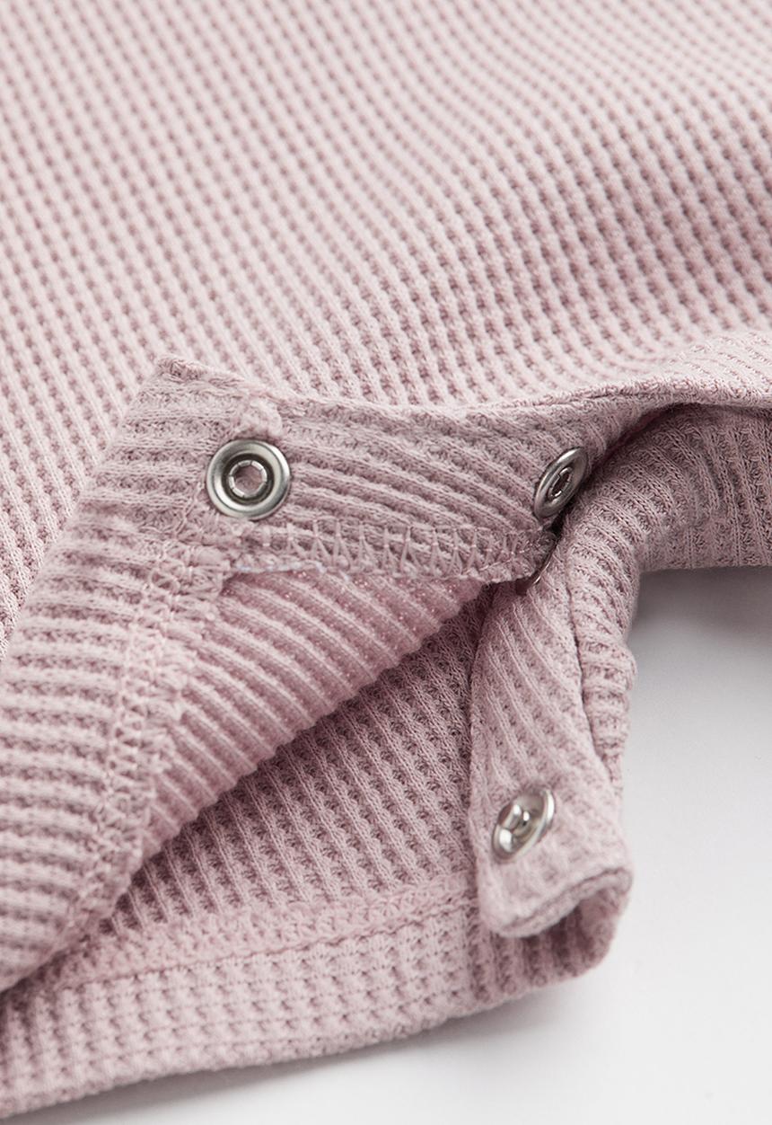 H&M - Short-sleeved cotton bodysuit - light pink