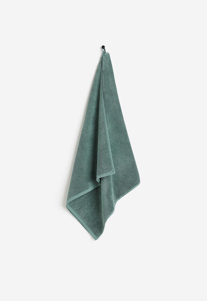 H&M - Cotton terry bath towel - dark sage green