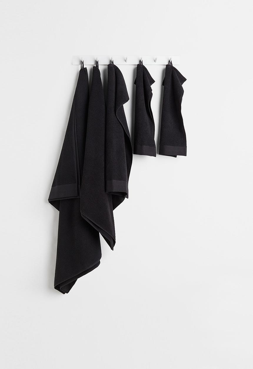 H&M - Cotton terry bath sheet - black