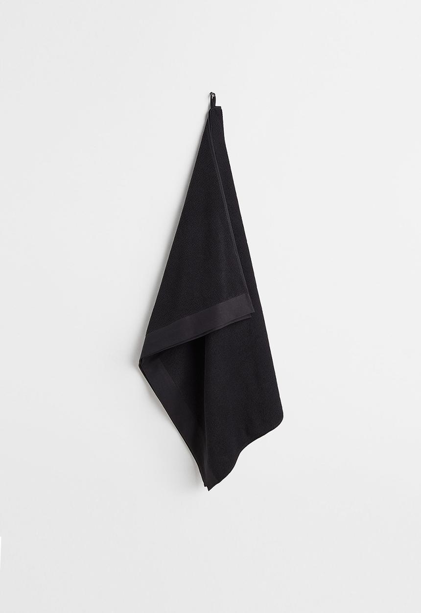 H&M - Cotton terry bath sheet - black
