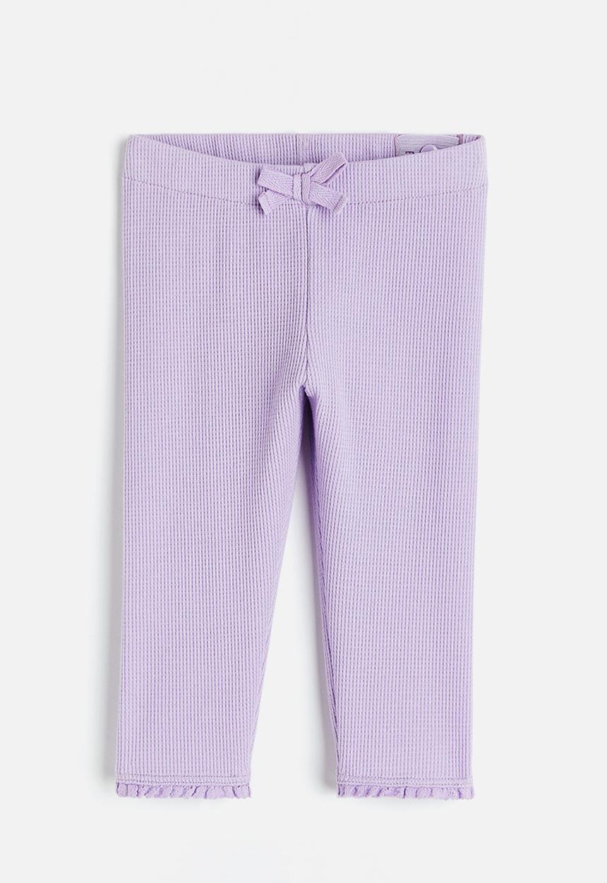 H&M - Waffled jersey leggings - light purple
