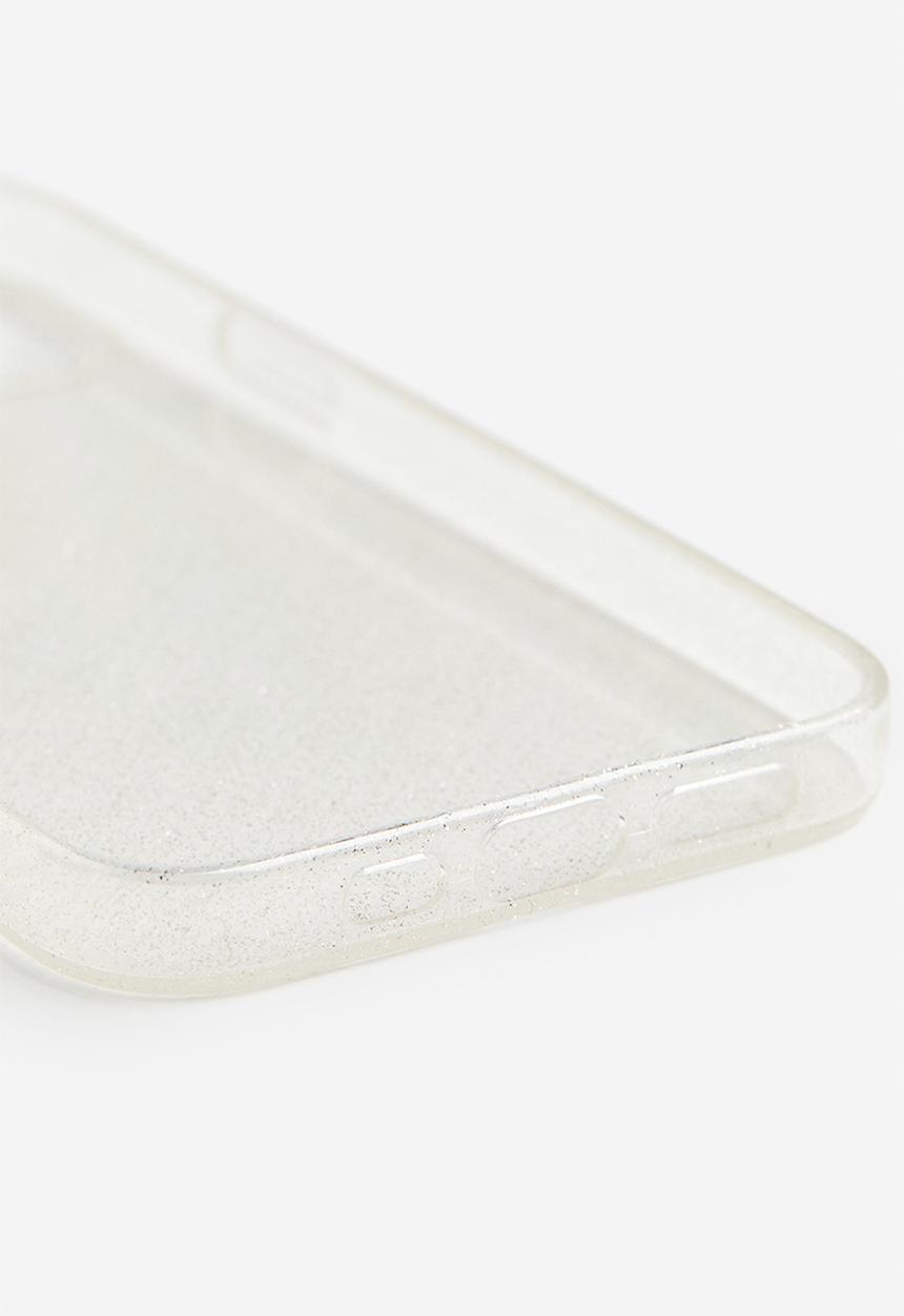 H&M - Glittery iphone 12 case - transparent & silver-coloured