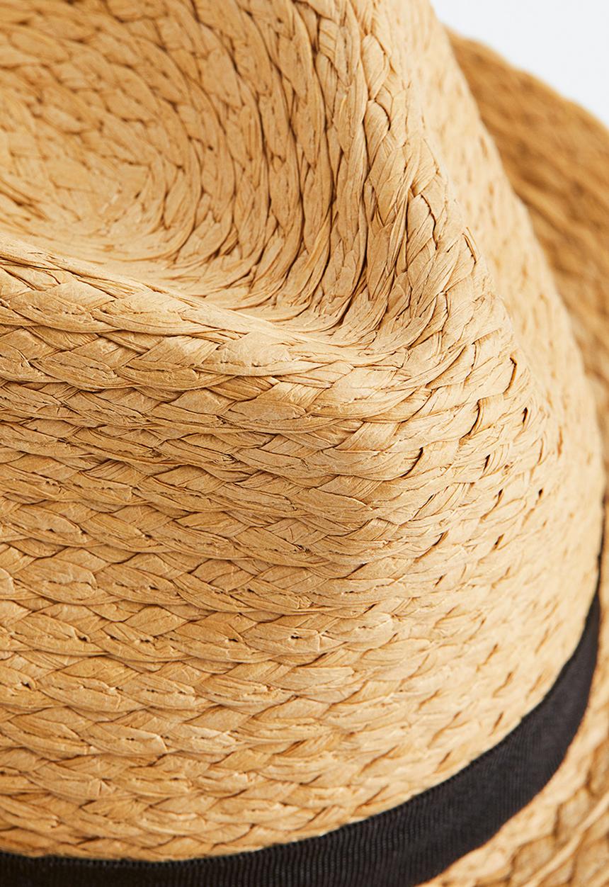 H&M - Straw hat - beige & black