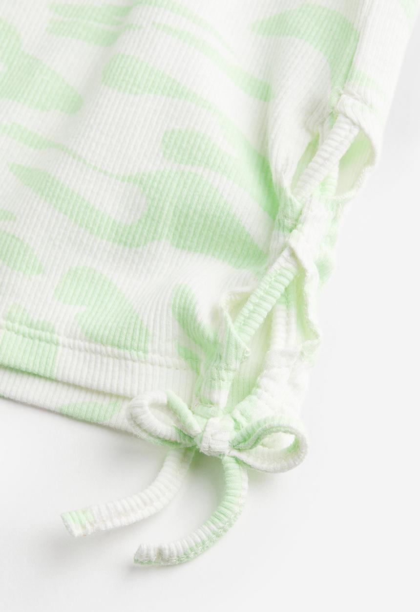 H&M - Tie-detail top - light green marbled
