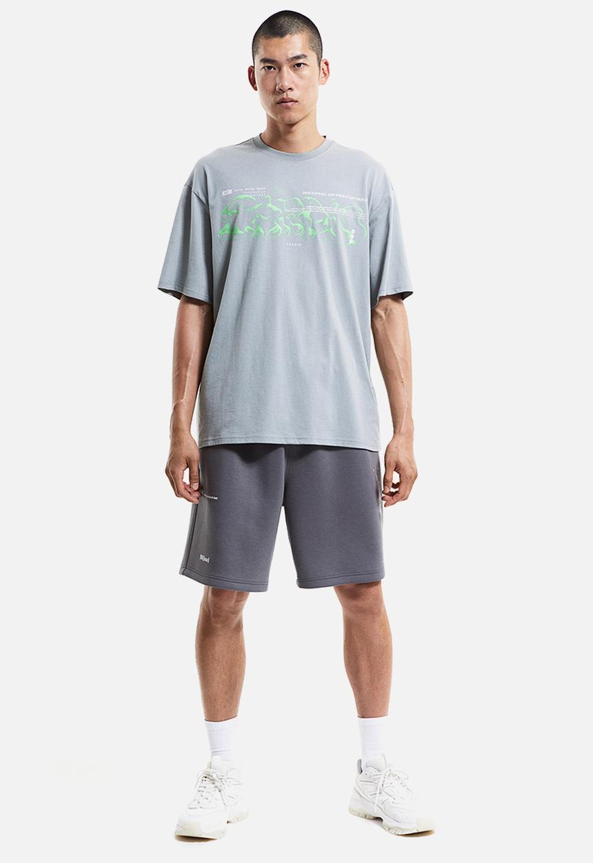 H&M - Drymove™ printed sports t-shirt - grey cardio