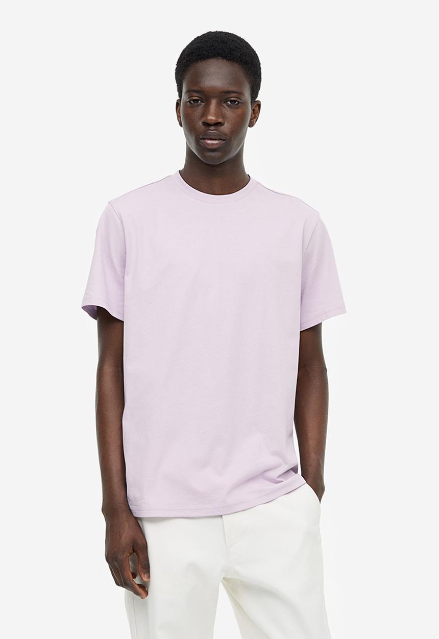 H&M - Regular fit round-neck t-shirt - purple