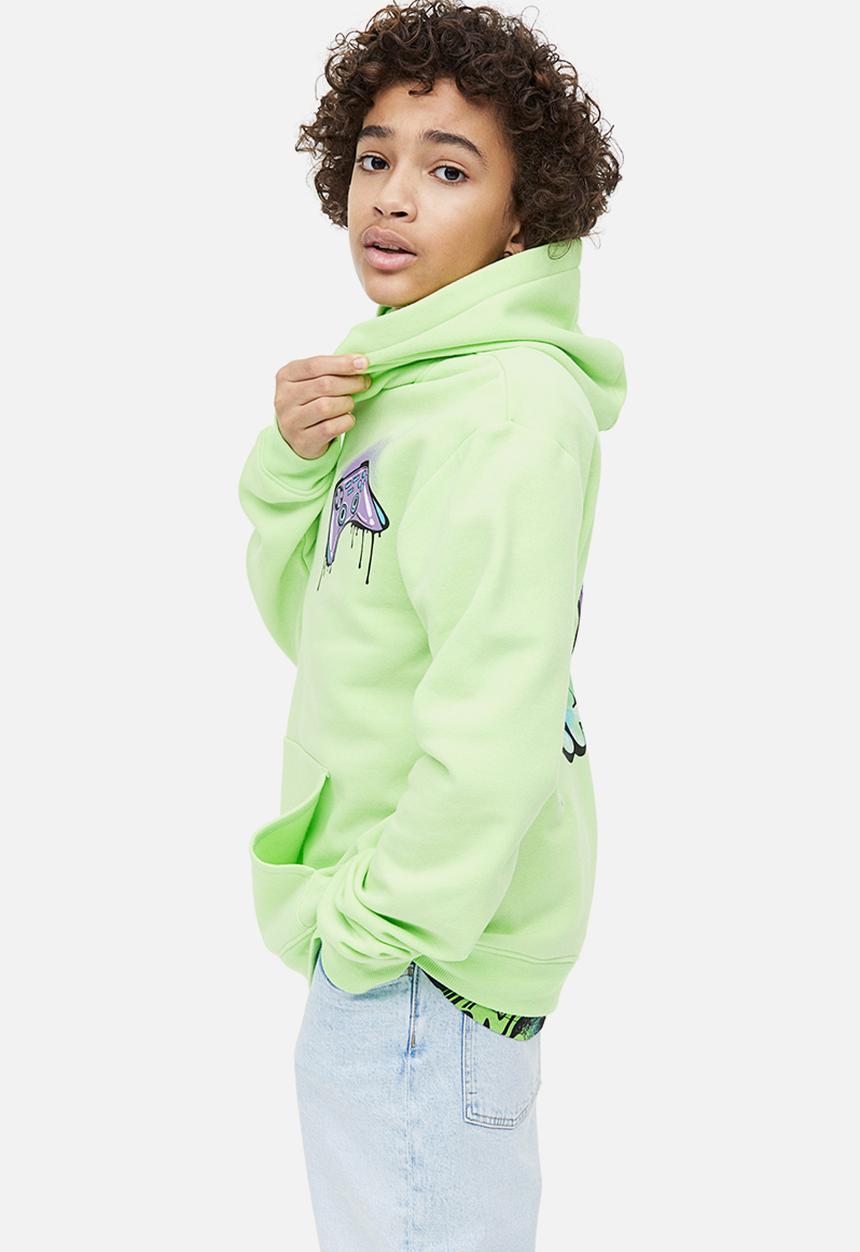 H&M - Printed hoodie - light green game controller