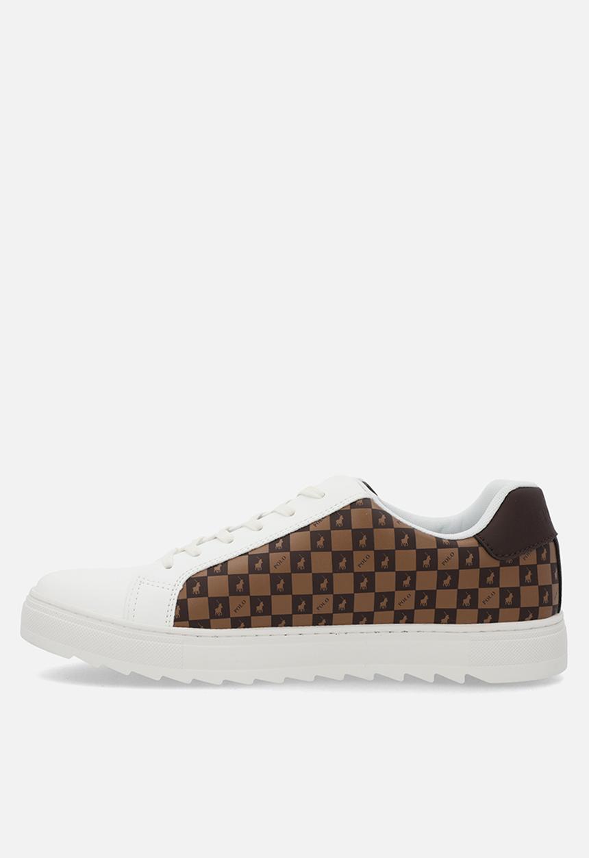 POLO - Colour block monogram sneaker - brown & white