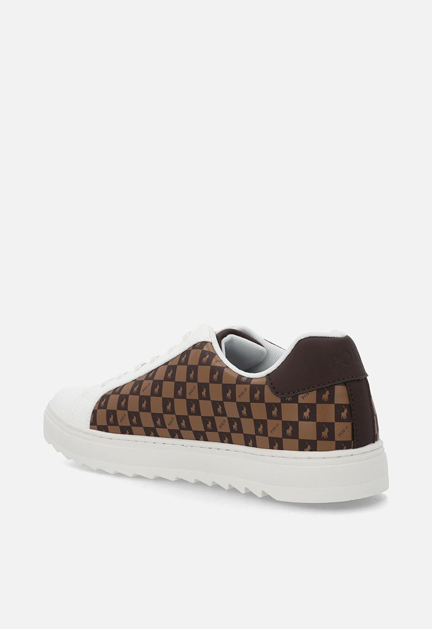 POLO - Colour block monogram sneaker - brown & white