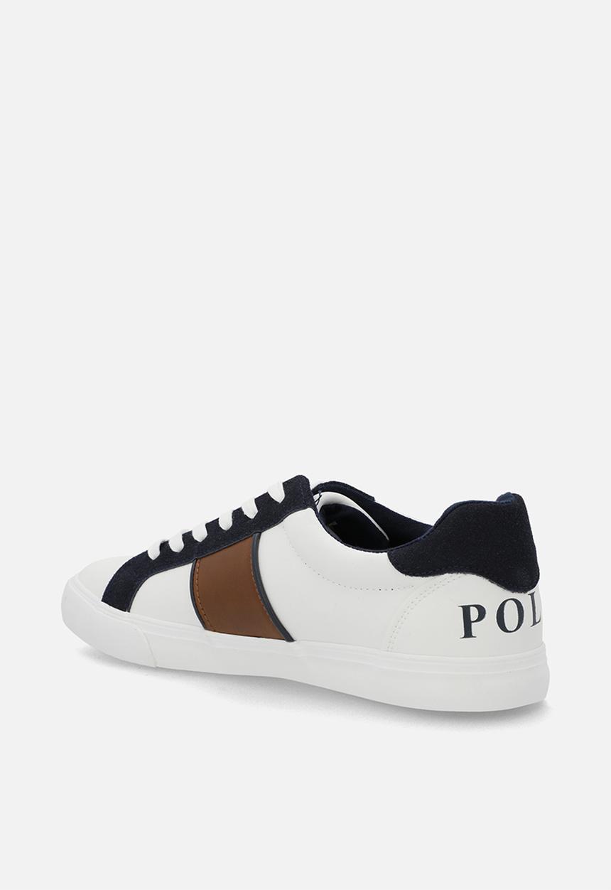 POLO - Colour block side flash sneaker - white & navy