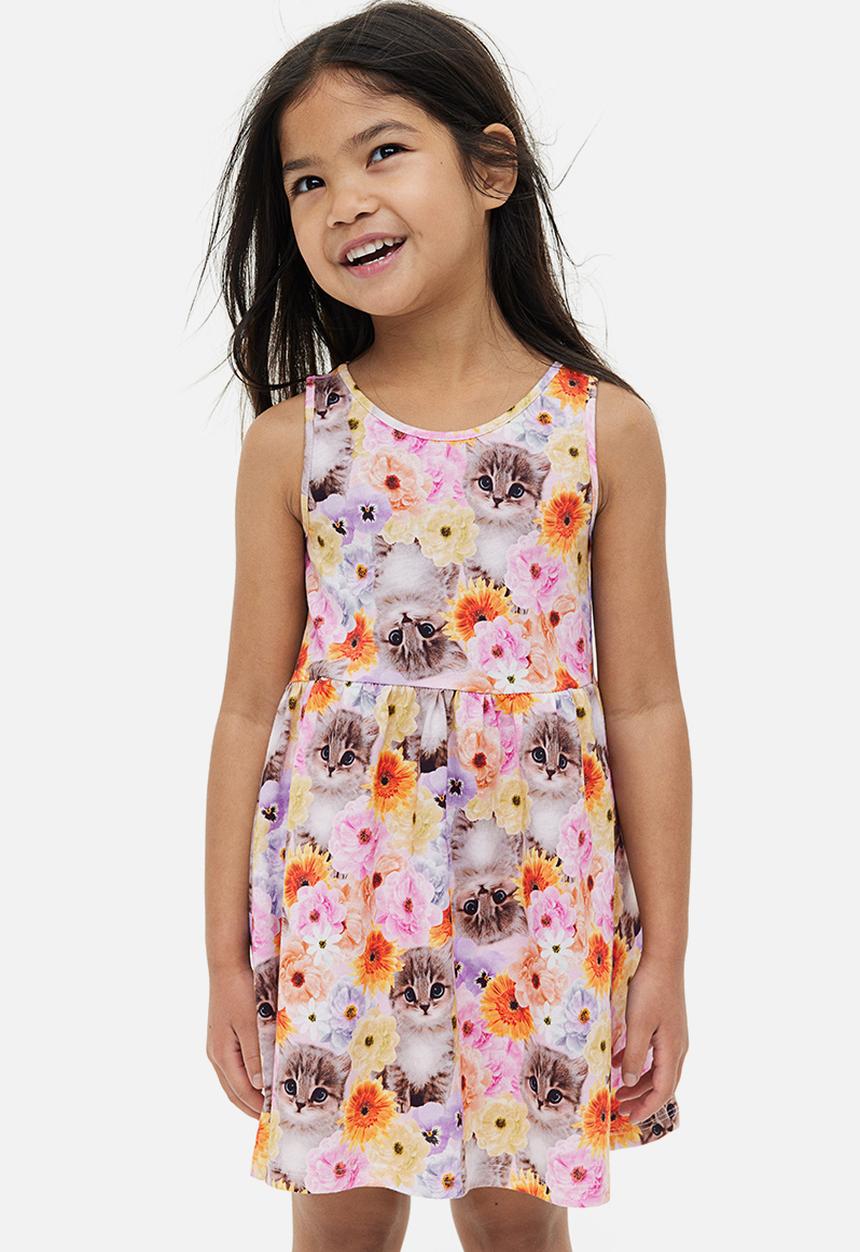 H&M - Patterned cotton dress - light pink kitten 