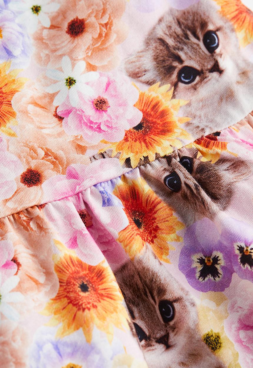 H&M - Patterned cotton dress - light pink kitten 