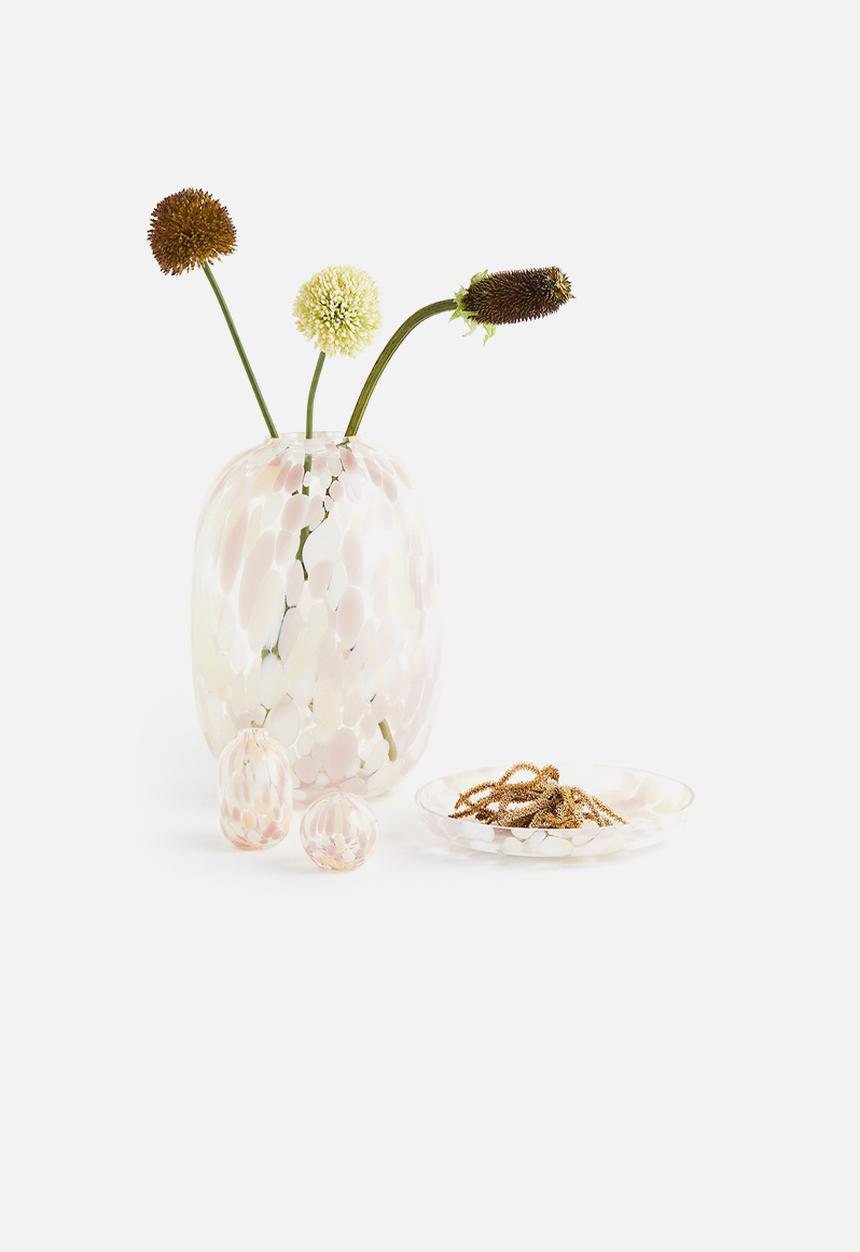 H&M - Patterned glass tray - light pink confetti 
