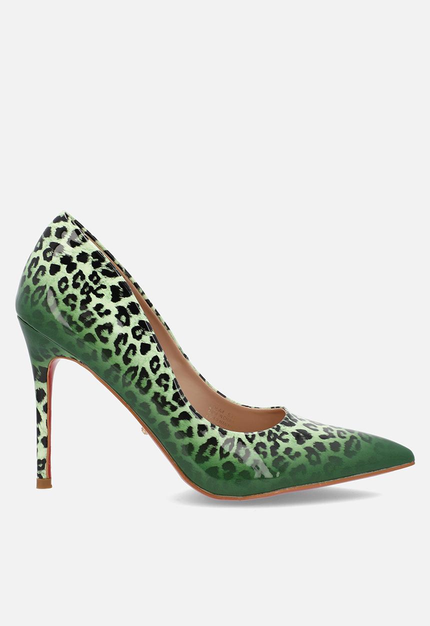 Miss Black - Lola 4 court heel - green combo