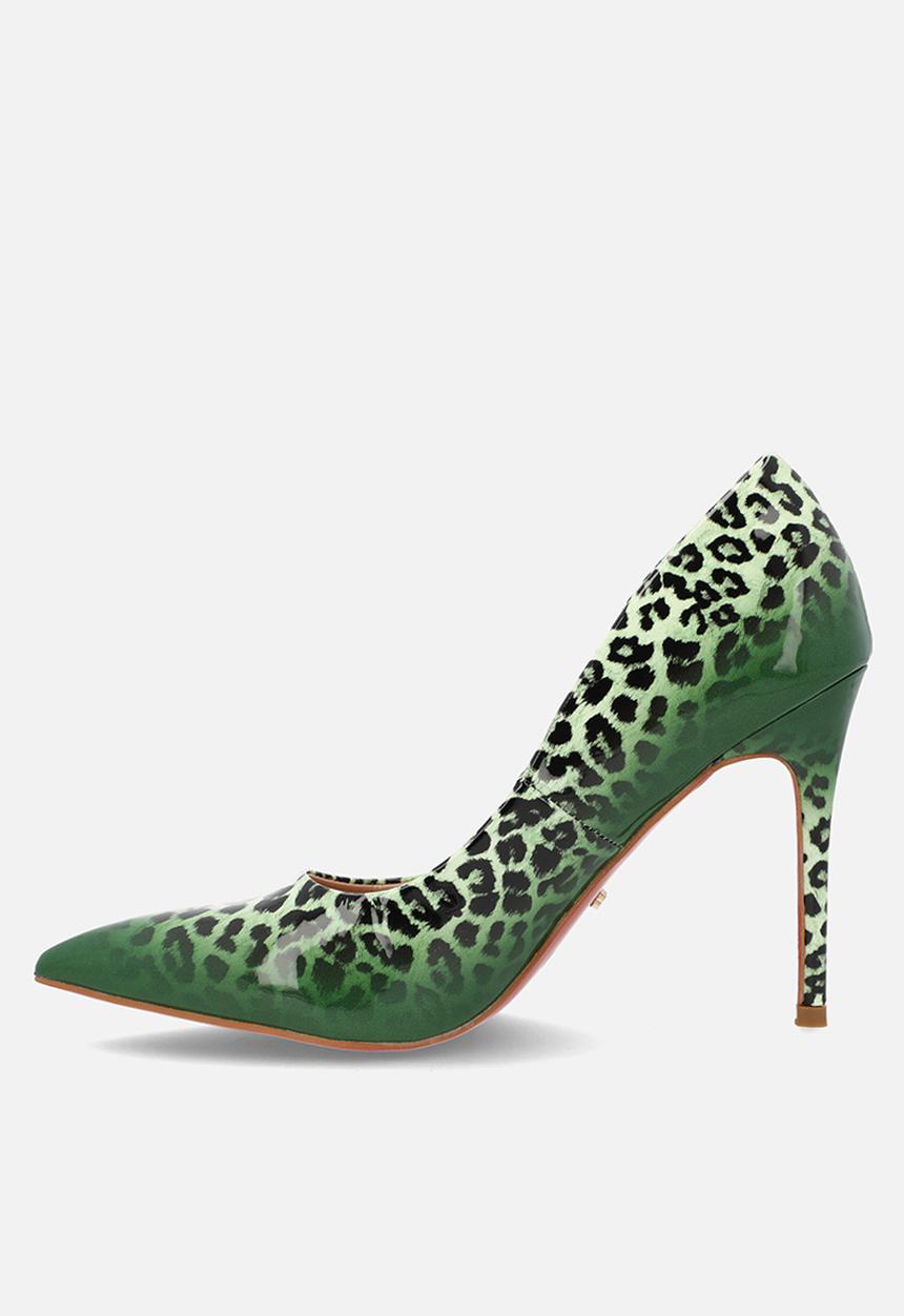 Miss Black - Lola 4 court heel - green combo