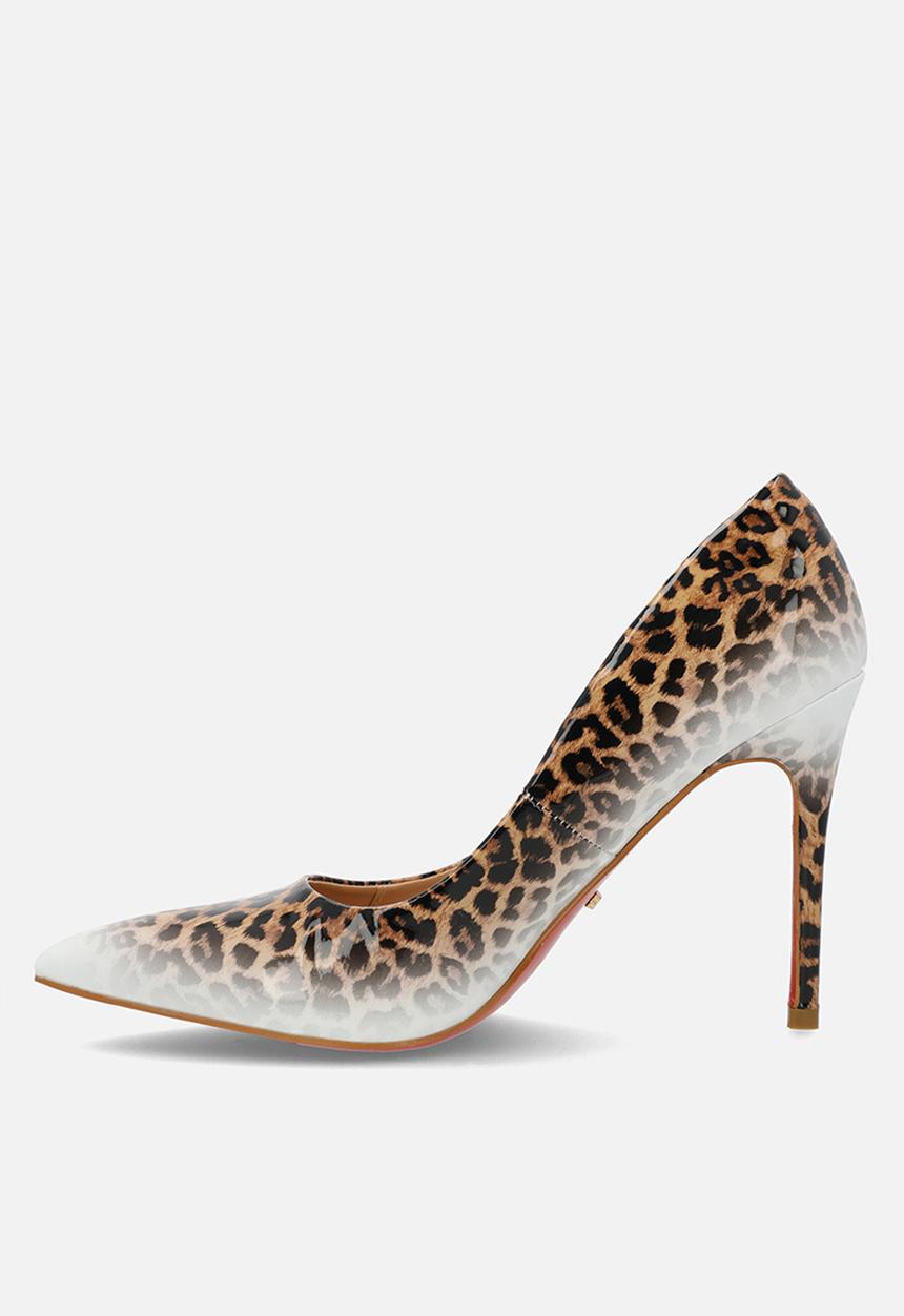 Miss Black - Lola 4 court heel - white combo