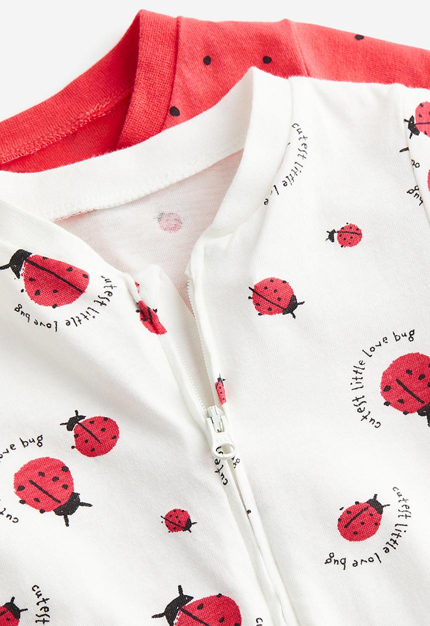 H&M - 2-pack patterned cotton pyjamas - white / ladybugs 