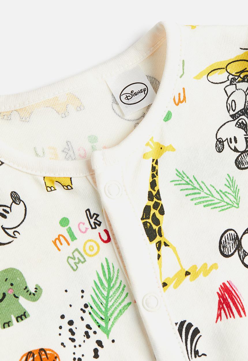 H&M - 2-pack printed pyjamas - green / mickey mouse 