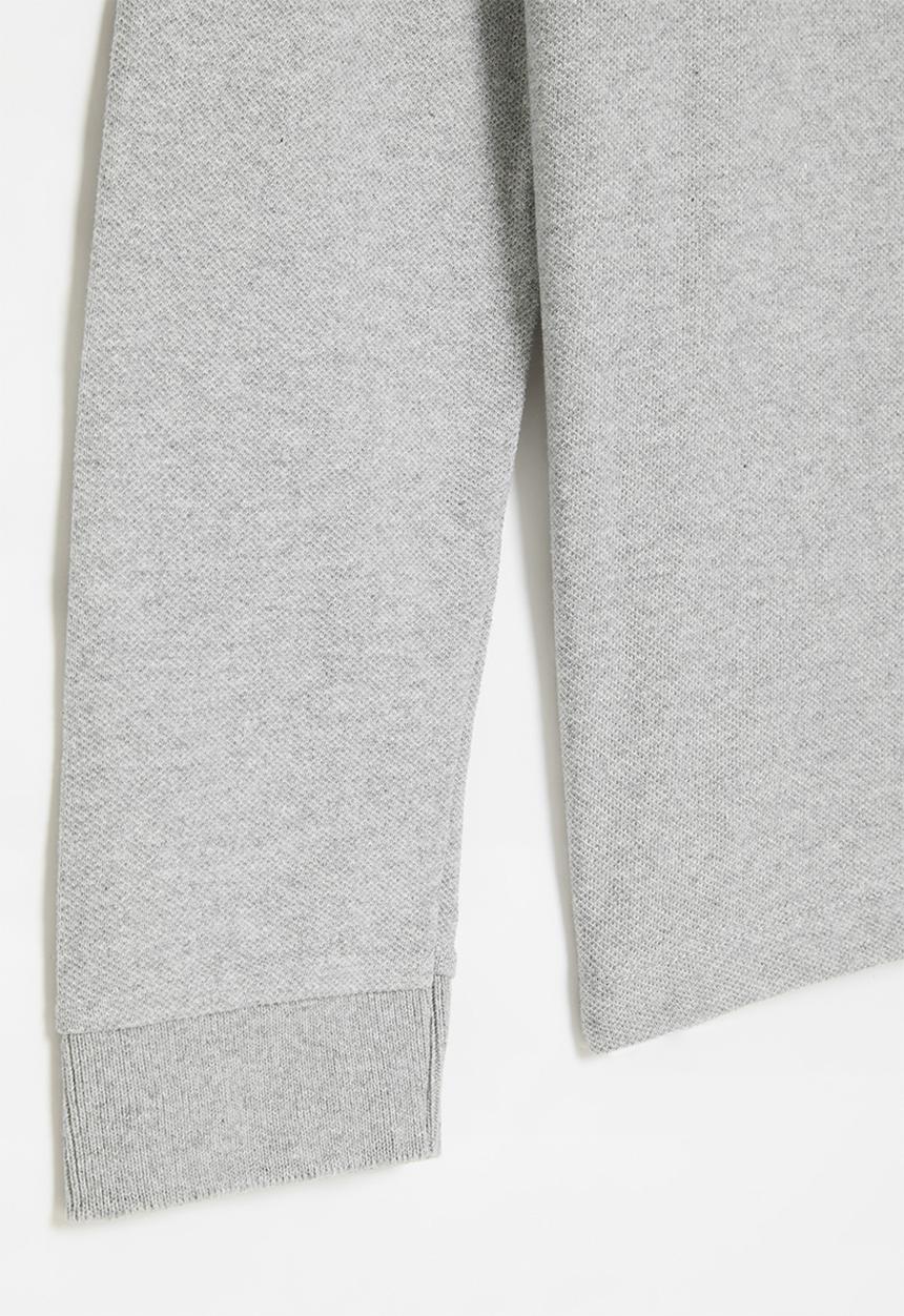 MINOTI - Boys basic long sleeve polo top - grey marl