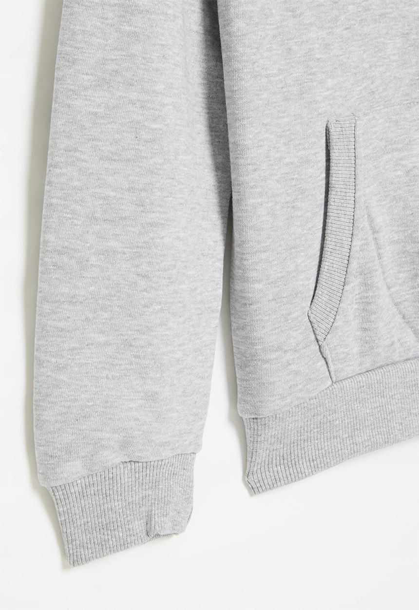 MINOTI - Boys basic emb fleece zip thru - grey marl 