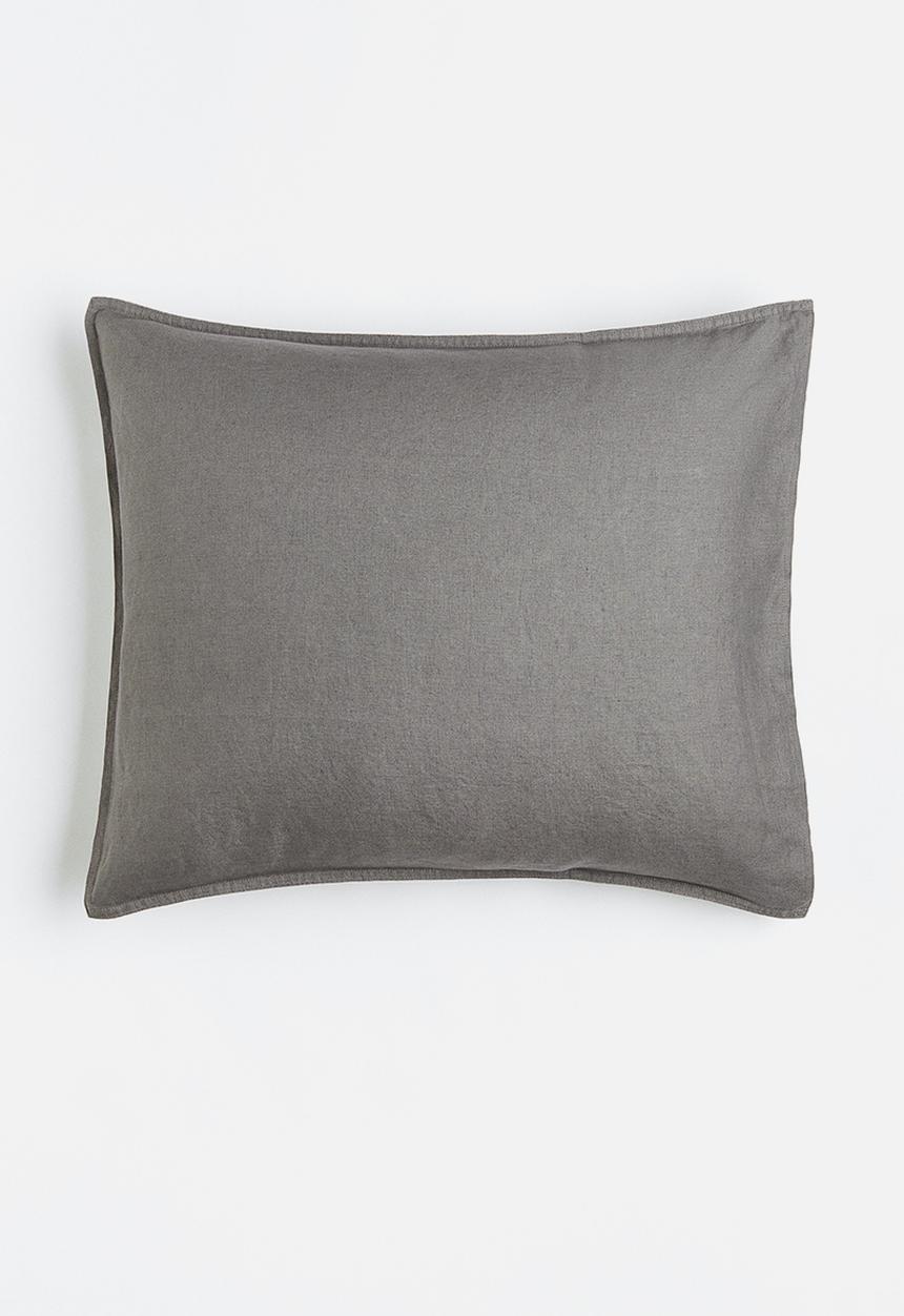 H&M - Washed linen pillowcase - grey