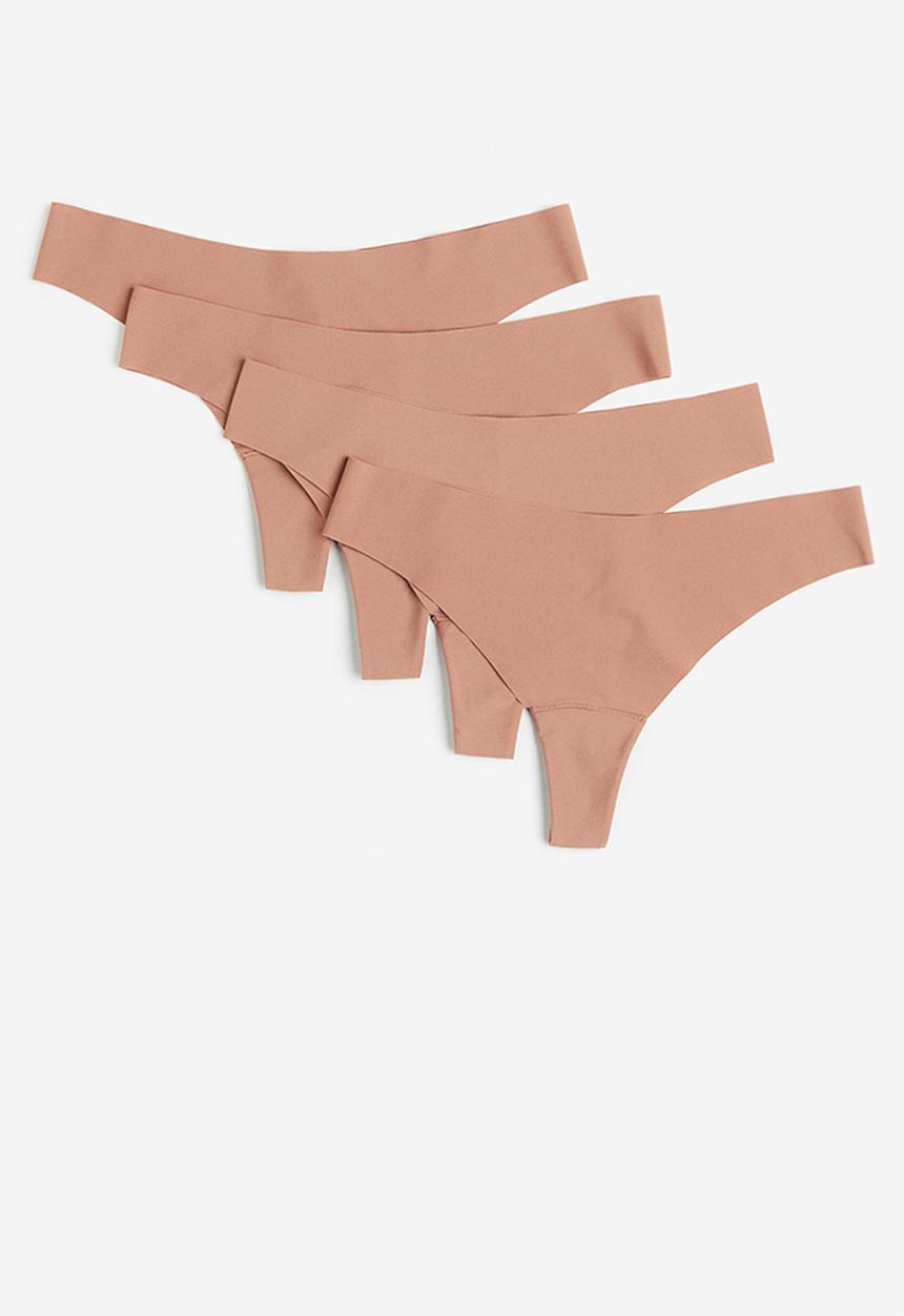 H&M - 4-Pack invisible brazilian briefs - dark beige