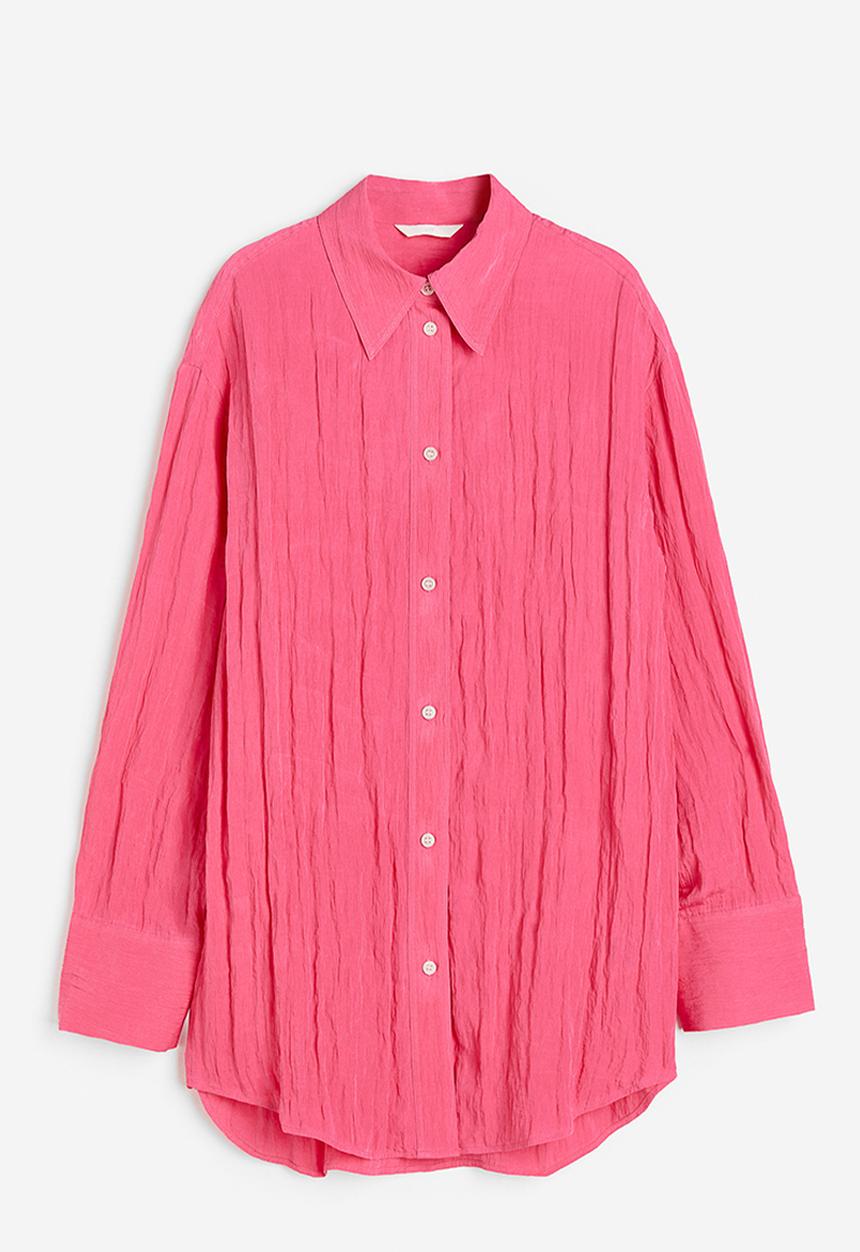 H&M - Crinkled chiffon shirt - pink