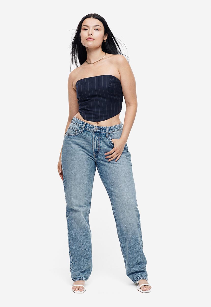 H&M - Curvy fit straight regular jeans - denim blue 