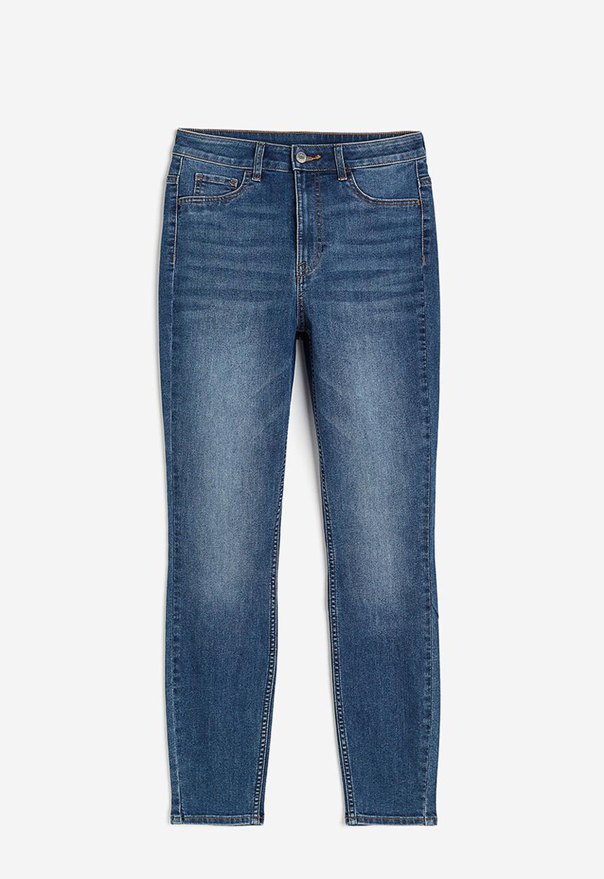 H&M - Curvy fit ultra high ankle jeggings - denim blue