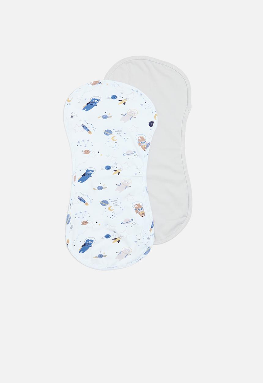 Ree Collective - Burp cloths 2 pack space - grey & white