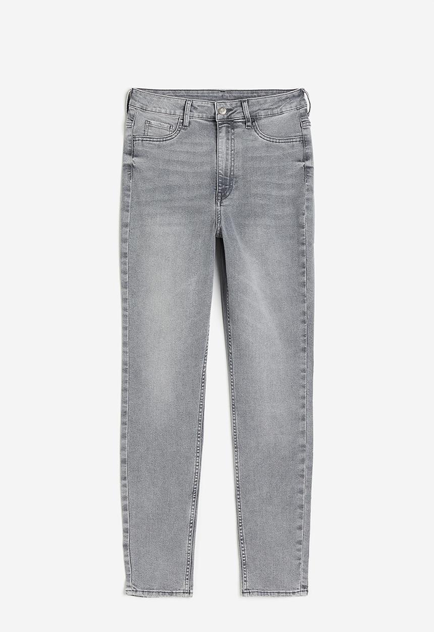 H&M - Curvy fit ultra high ankle jeggings - light grey 