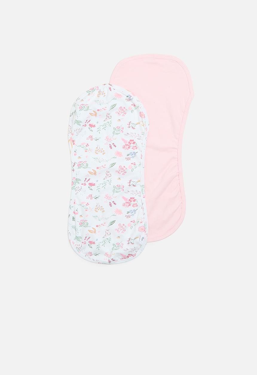 Ree Collective - Burp cloths floral - pink & white 