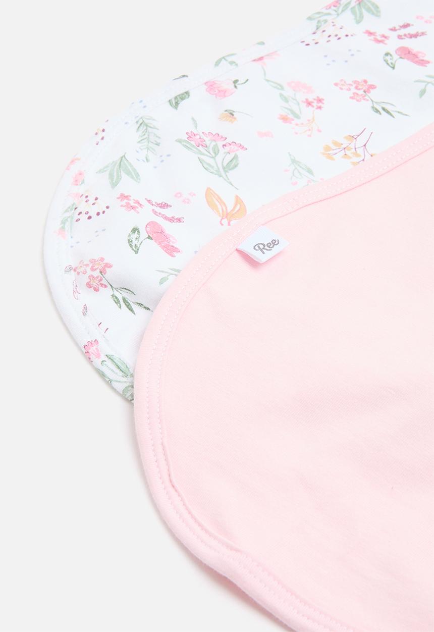 Ree Collective - Burp cloths floral - pink & white 