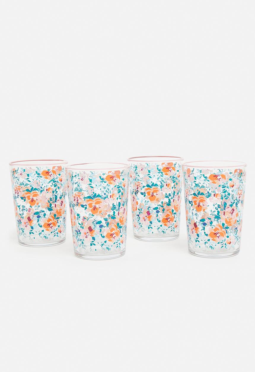 Excellent Houseware - Moira drinking glass set of 4 - pink