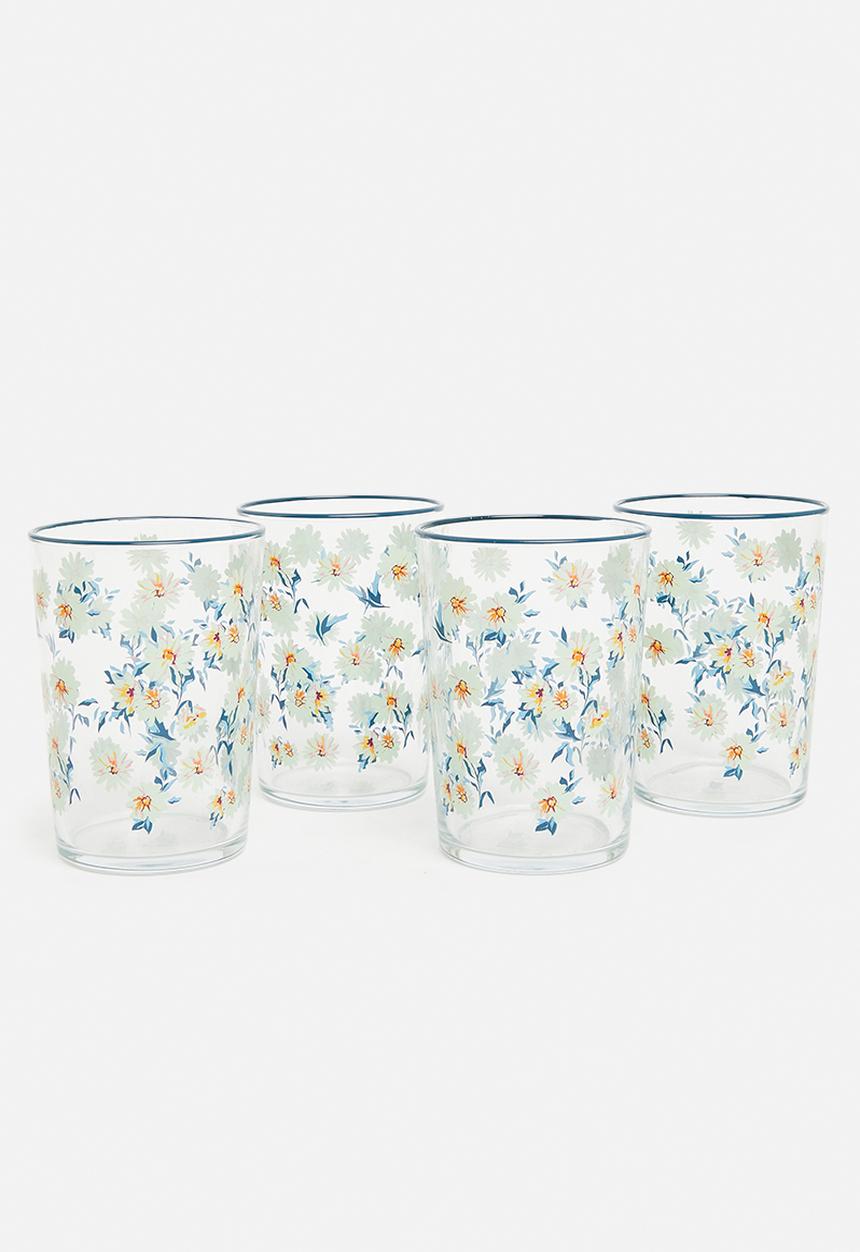 Excellent Houseware - Moira drinking glass set of 4 - blue