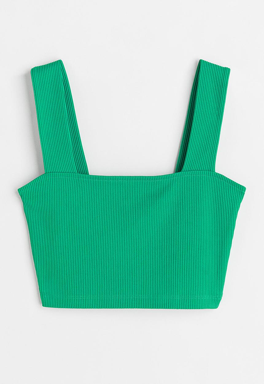 H&M - Cropped sleeveless top - green