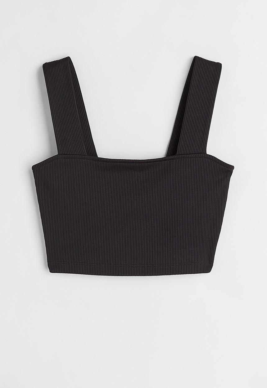 H&M - Cropped sleeveless top - black