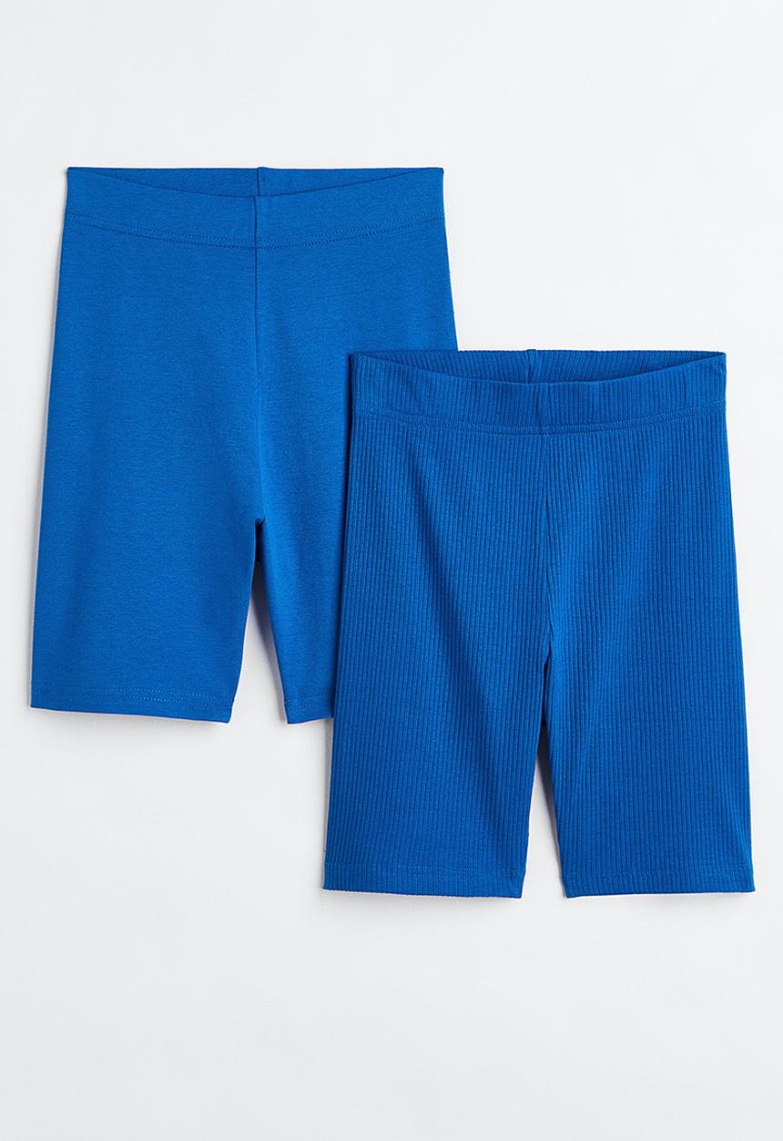 H&M - 2-Pack cotton cycling shorts - bright blue