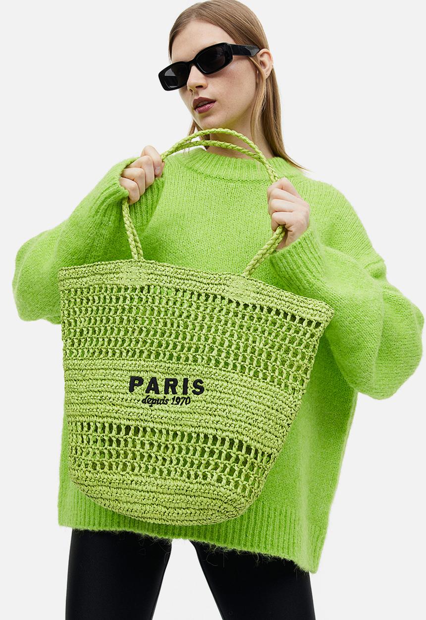 H&M - Straw shopper - green