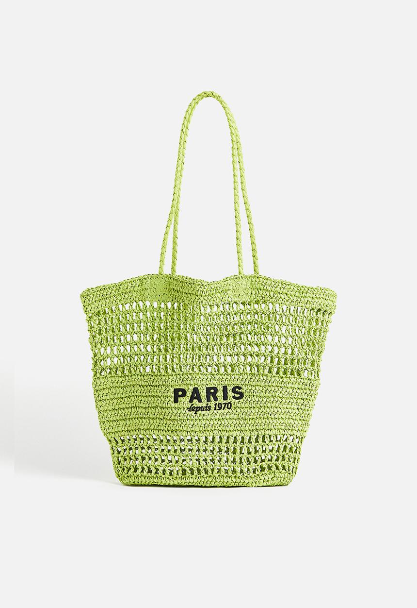 H&M - Straw shopper - green