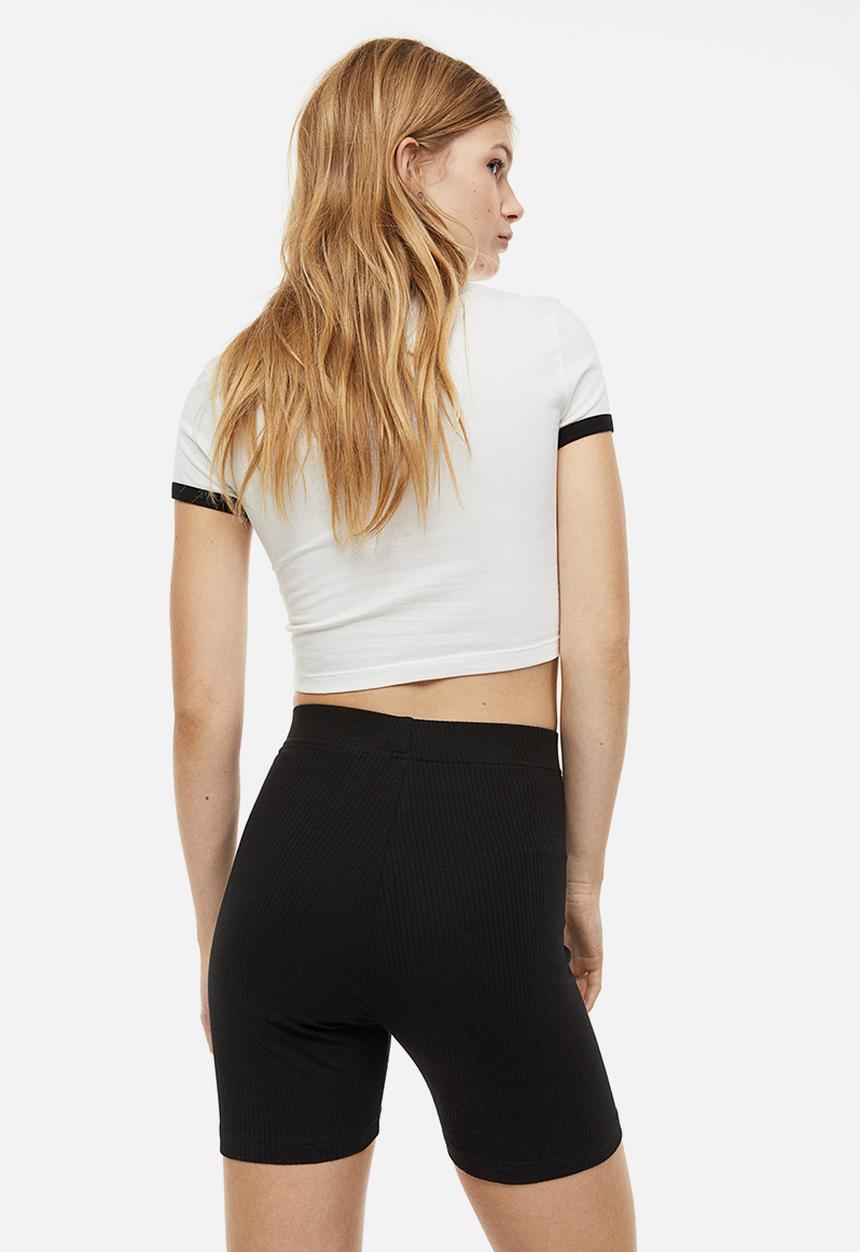H&M - 2-Pack cotton cycling shorts - black