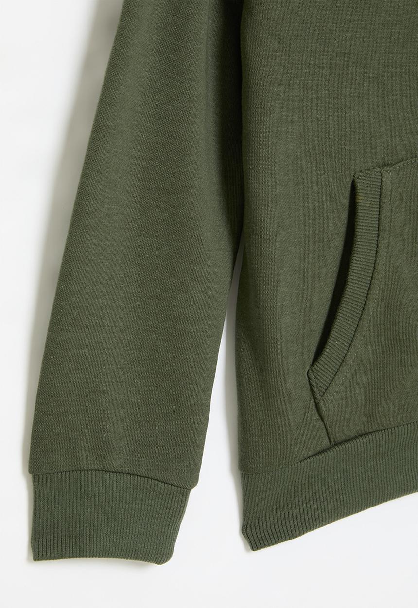 MINOTI - Boys basic emb fleece zip thru - khaki