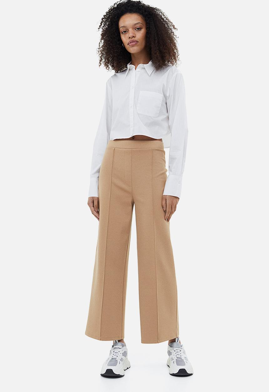 H&M - Wide tailored trousers - beige
