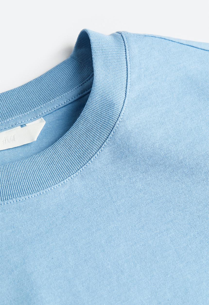 H&M - Cotton T-shirt - light blue