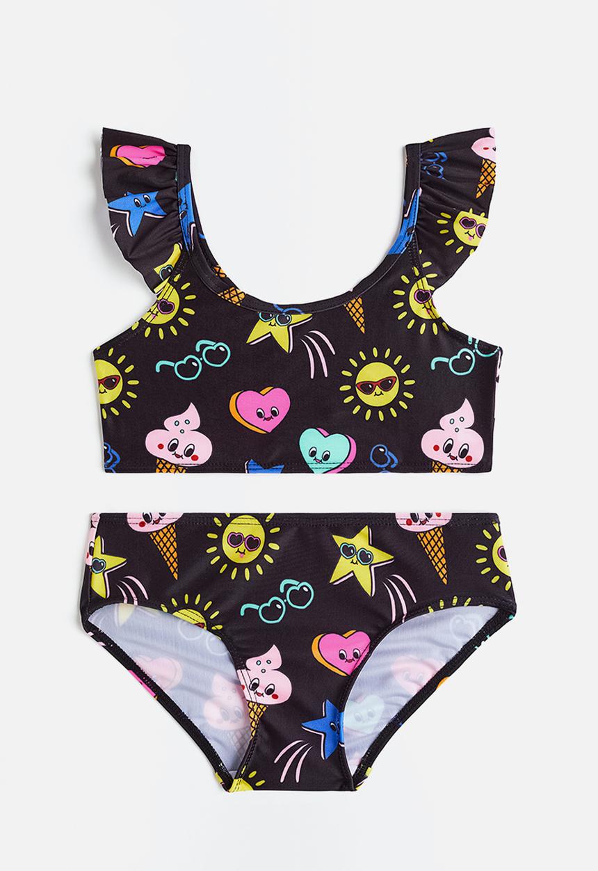 H&M - Flounce-trimmed bikini - black