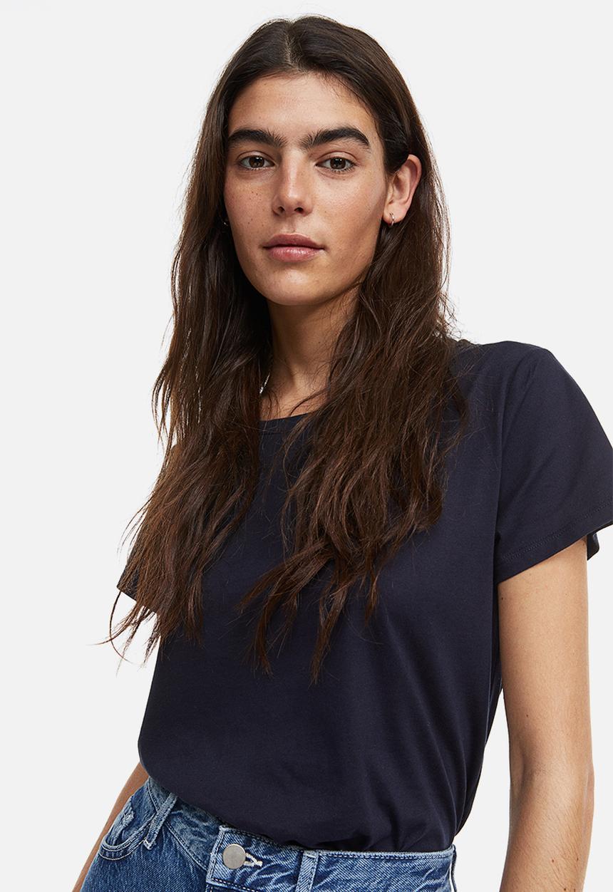 H&M - Cotton T-shirt - navy blue