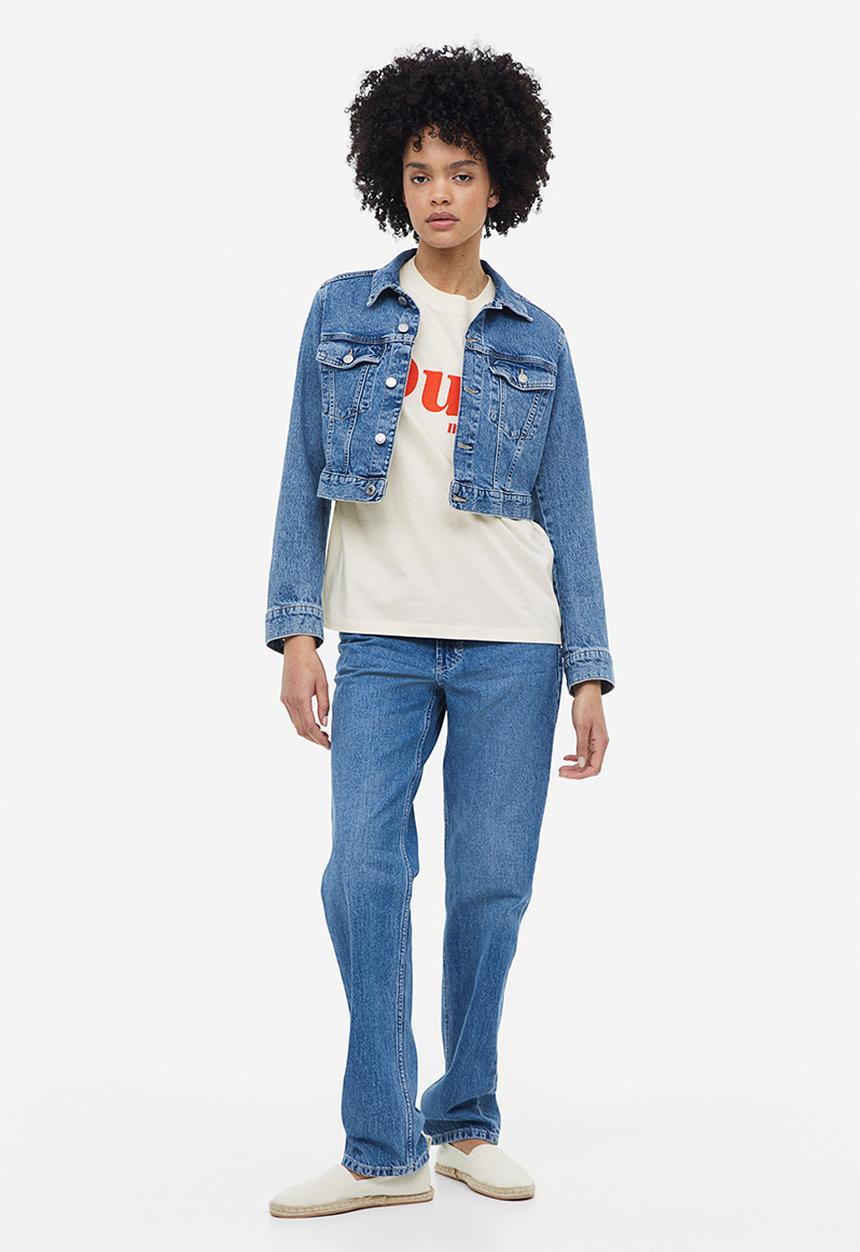 H&M - Cotton T-shirt - cream oui merci